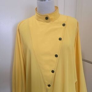 Elaine Jessley Vintage 1980s Yellow/Black Dolman Sleeve "Wedge" Dress, EUC, Sz.L
